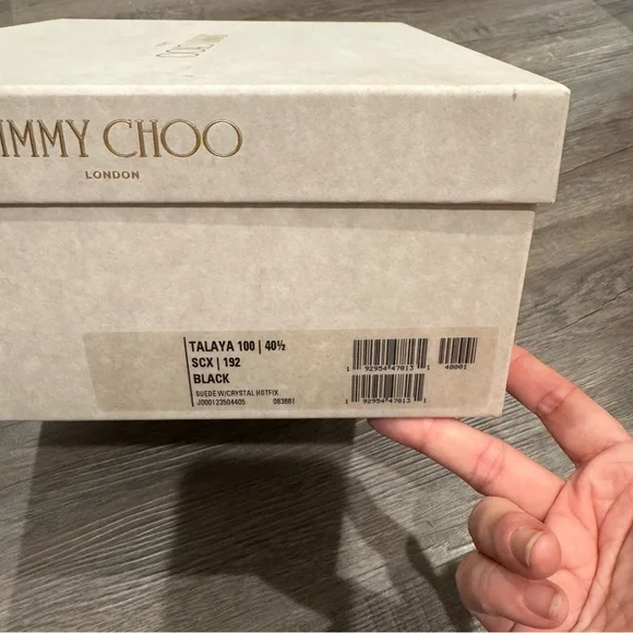 Jimmy Choo Talaya 100 Black Suede Crystal Hotfix Embellished Heels Sandals - Picture 13 of 13